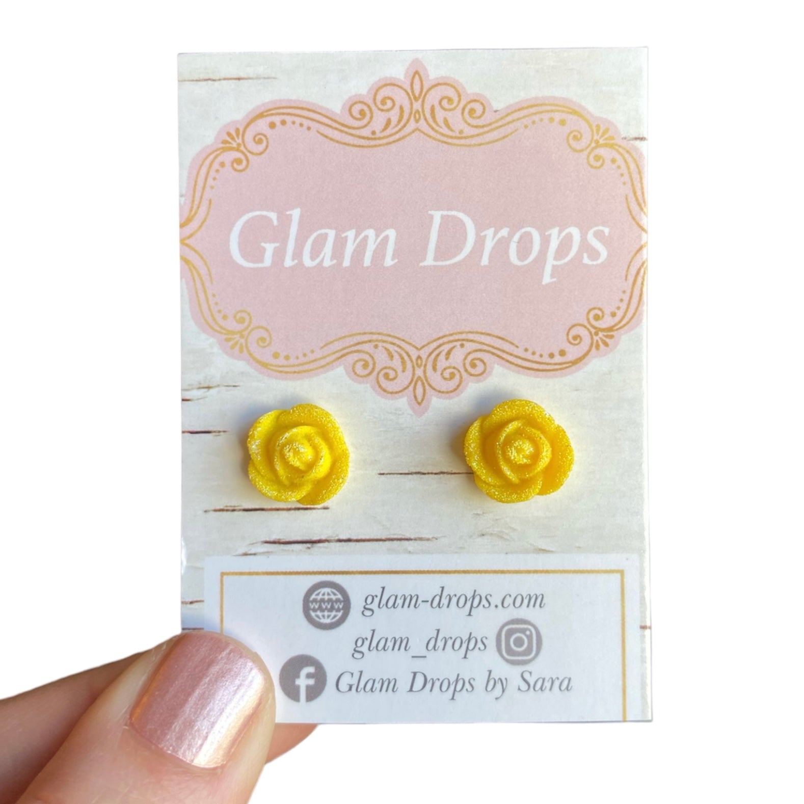 Glitter tulip studs