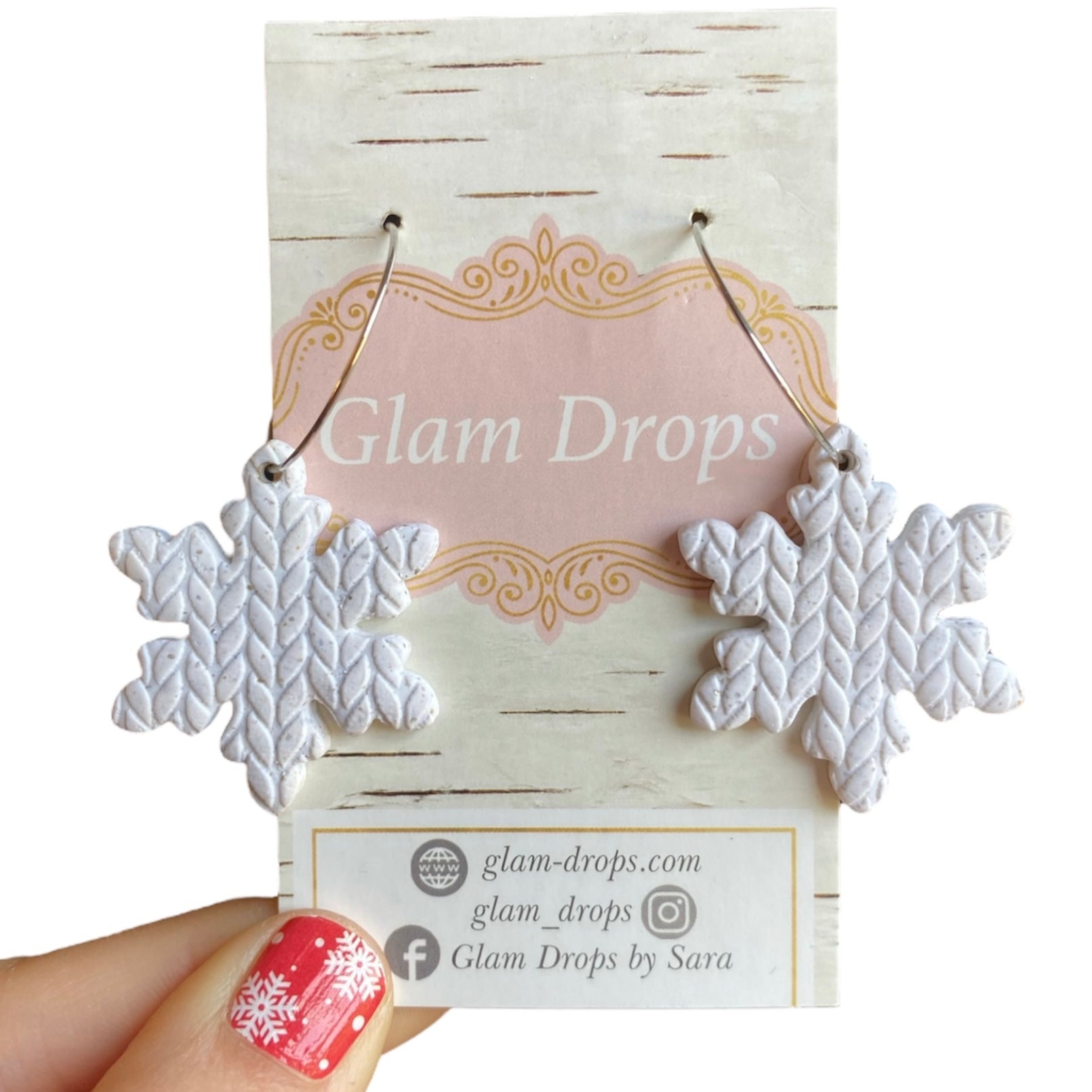 Clay snowflakes on hoops