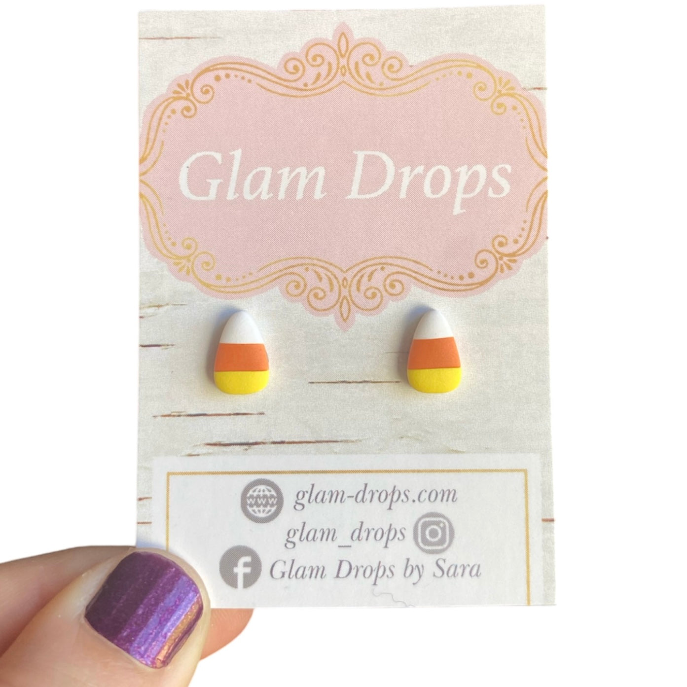 Clay candy corn studs