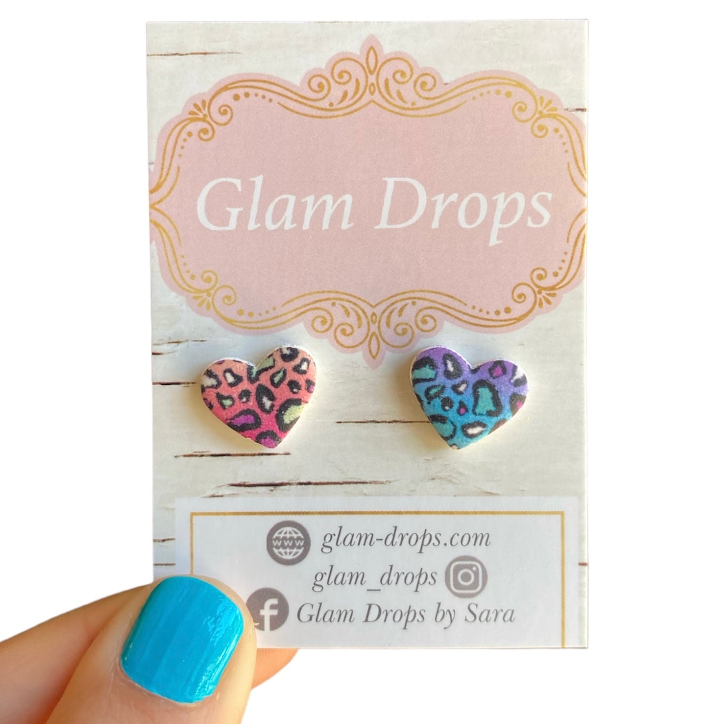 Clay heart studs