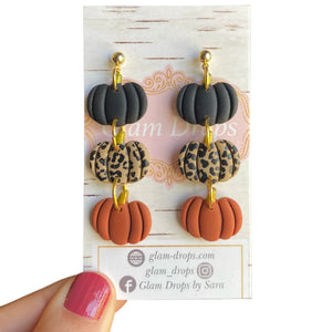 Clay pumpkin dangles