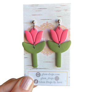 Clay tulip dangle