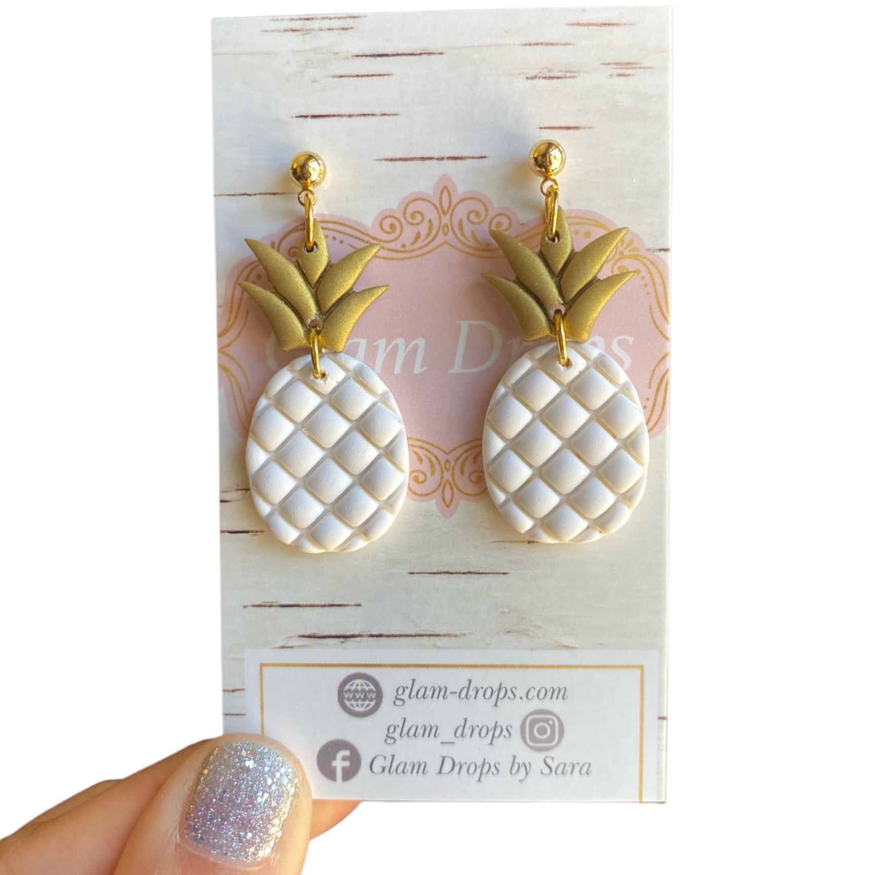 Clay pineapple dangles