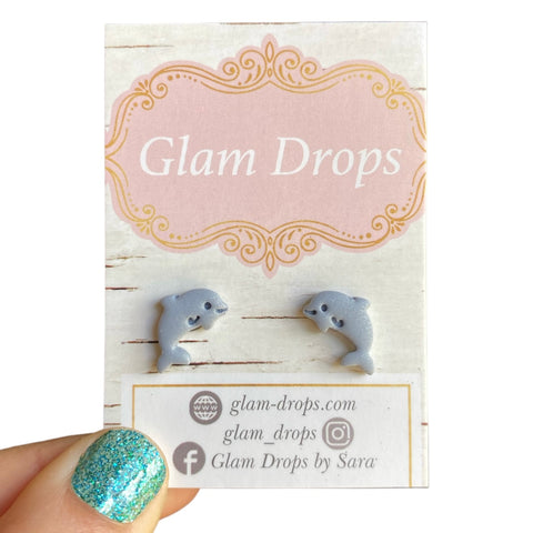 Clay dolphin studs