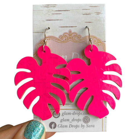 Genuine leather monstera leaves