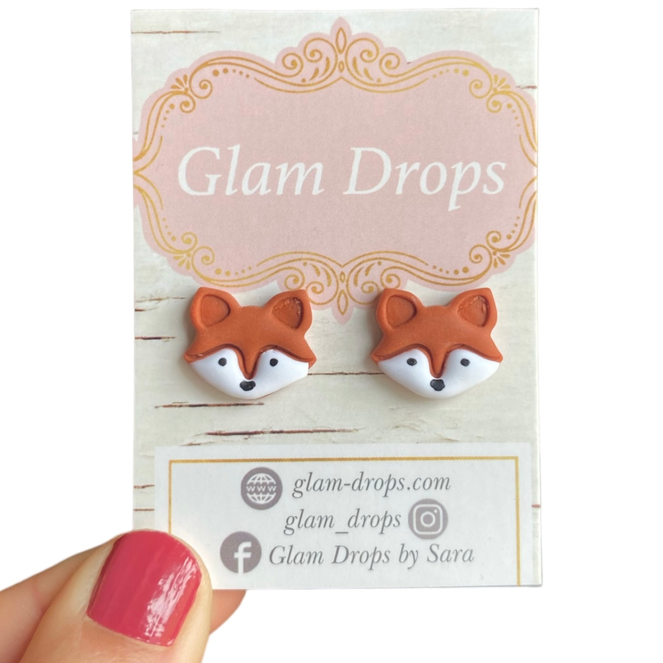 Clay fox studs