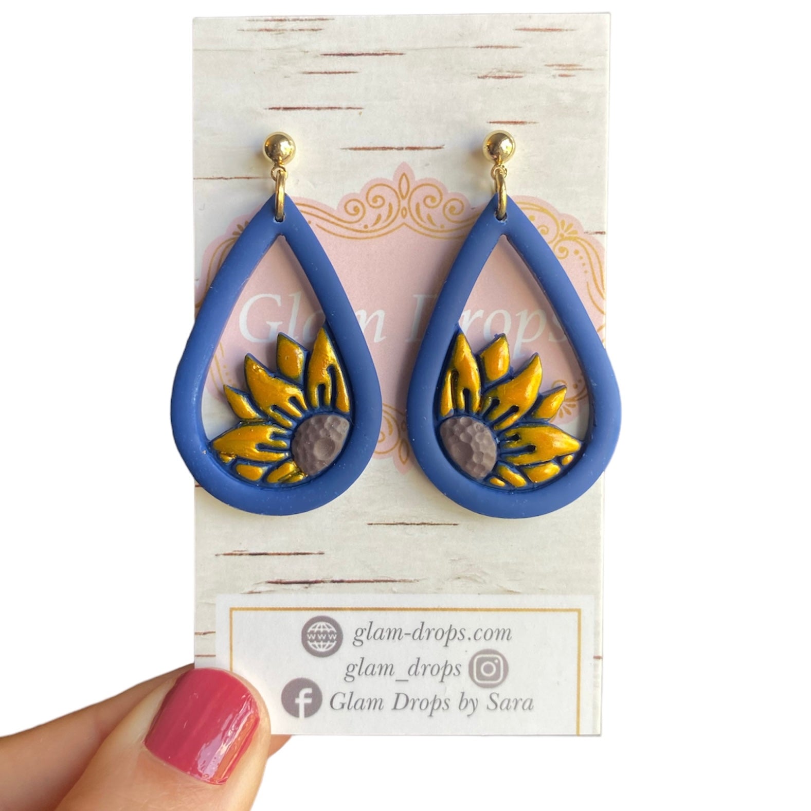 Clay sunflower cutout teardrops