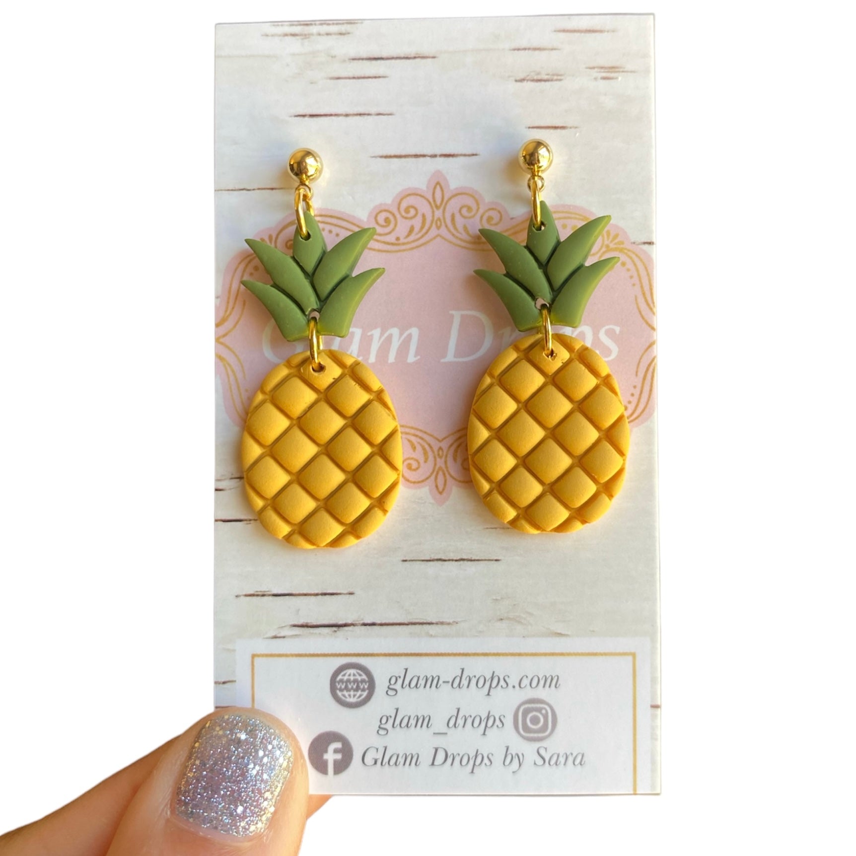 Clay pineapple dangles