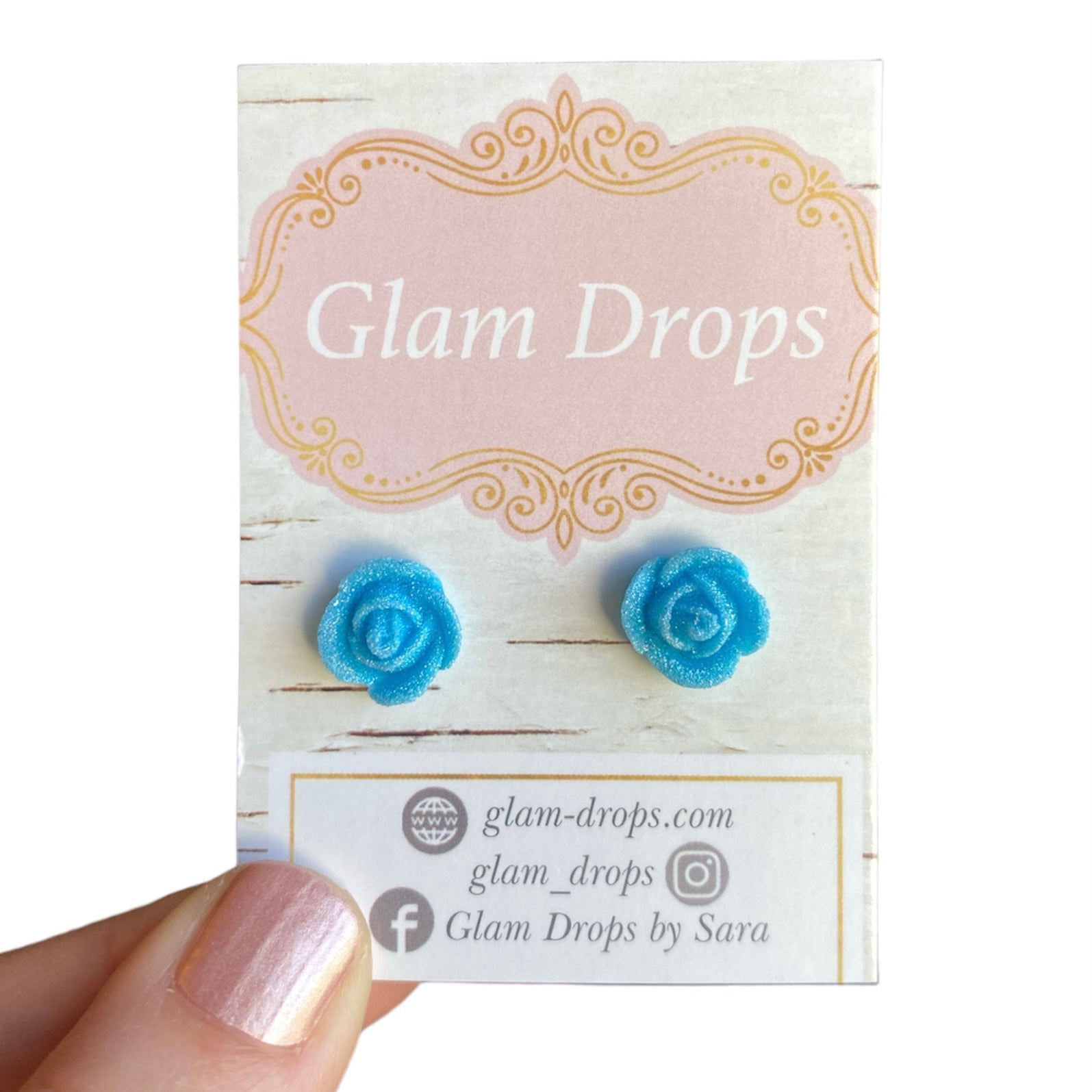 Glitter tulip studs