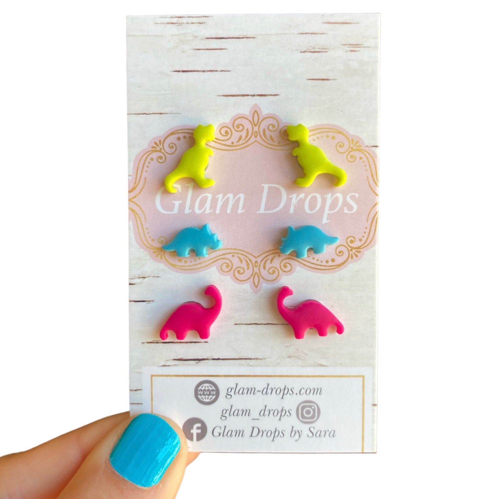 Clay dino studs set