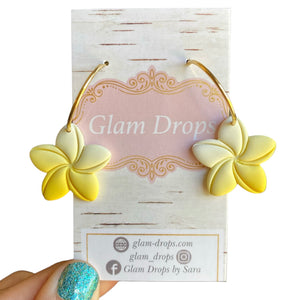 Clay plumerias on hoops