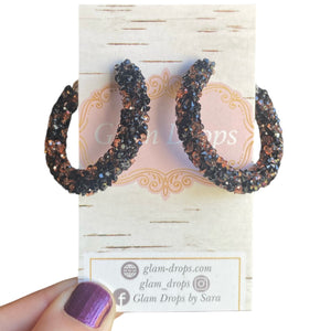 35 mm chunky glitter hoops