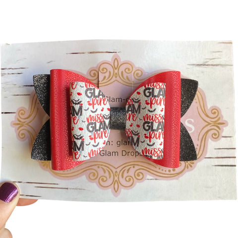 4 inch double diva bow on alligator clip