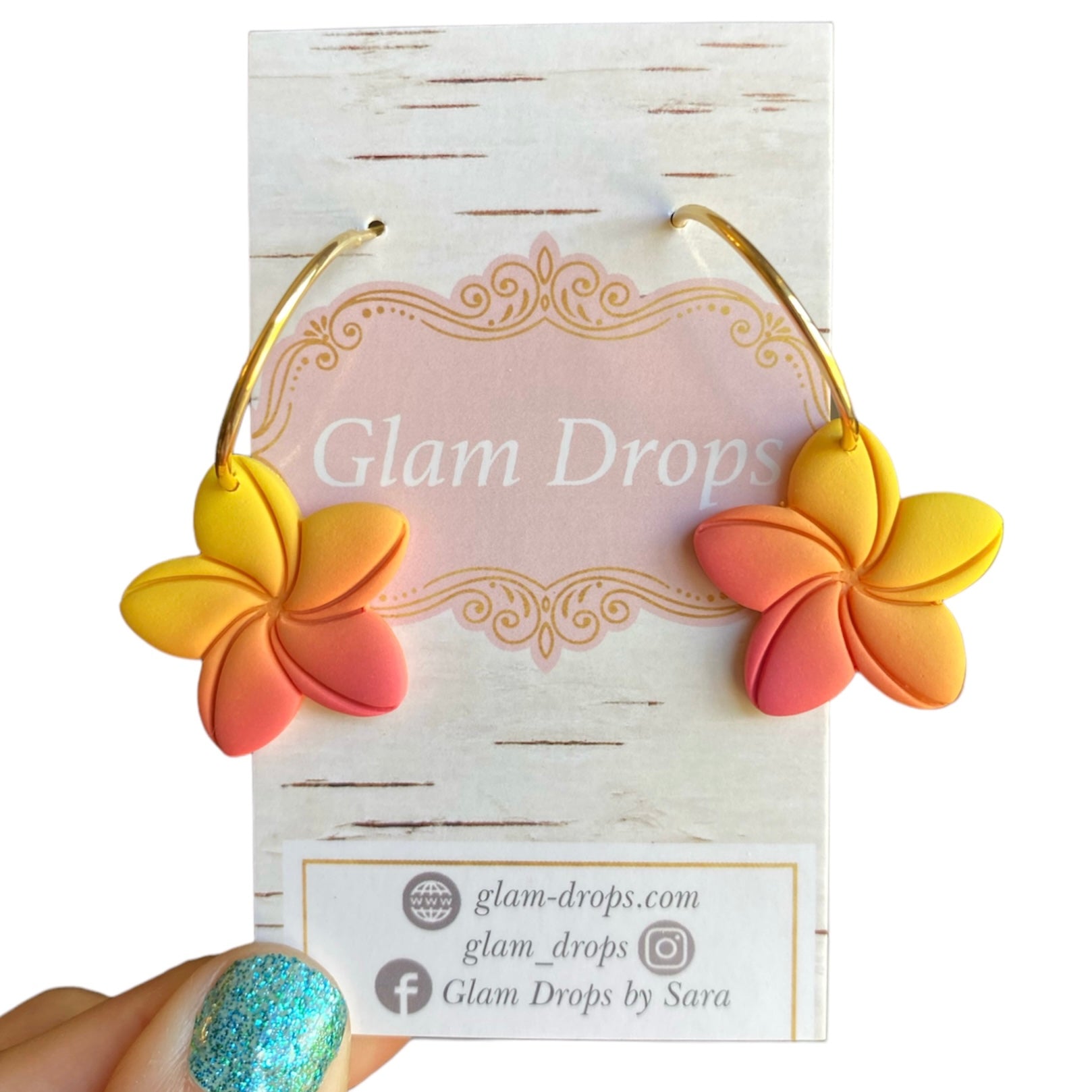 Clay plumerias on hoops