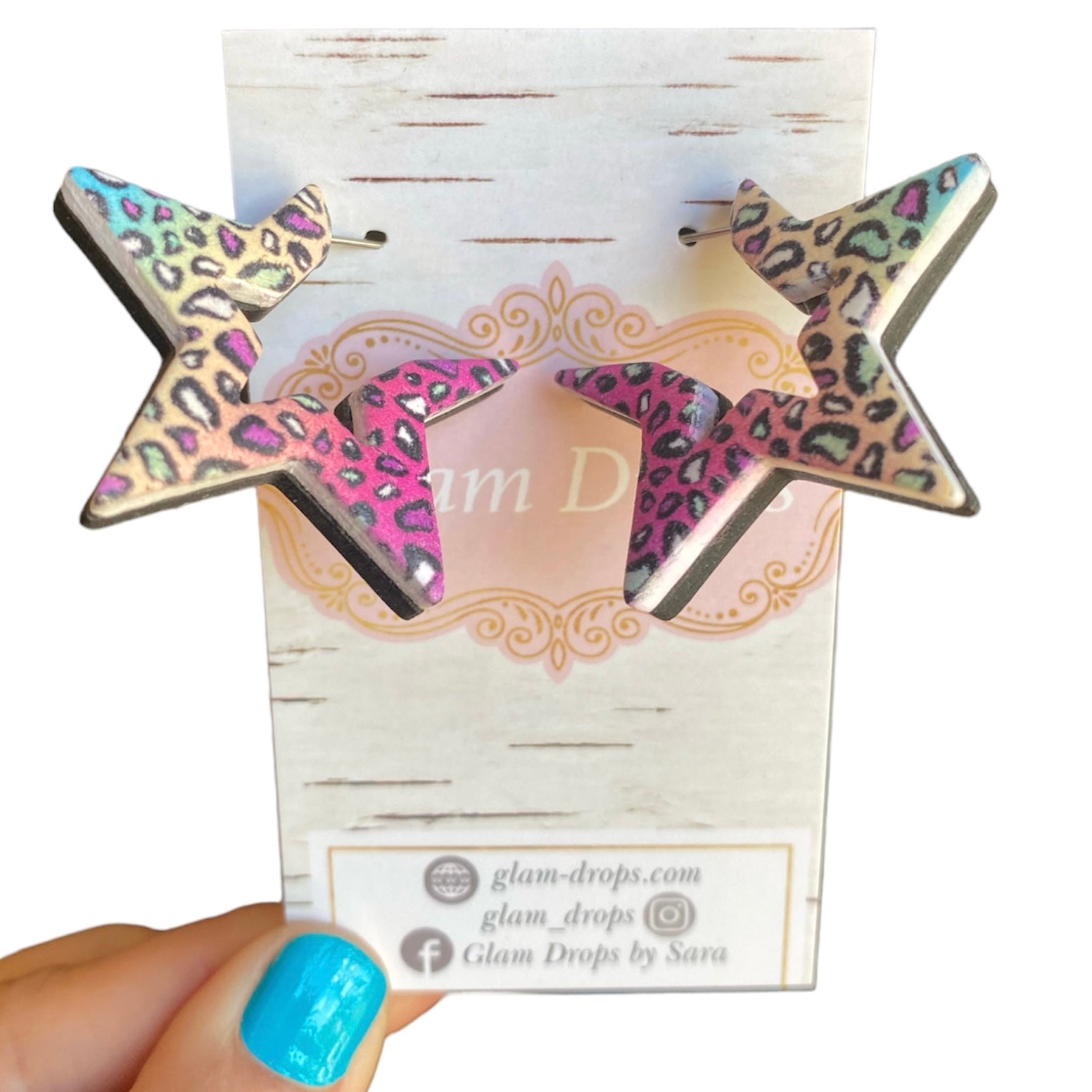 Clay star hoops