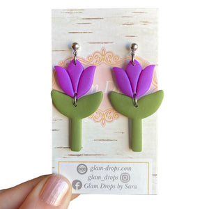 Clay tulip dangle