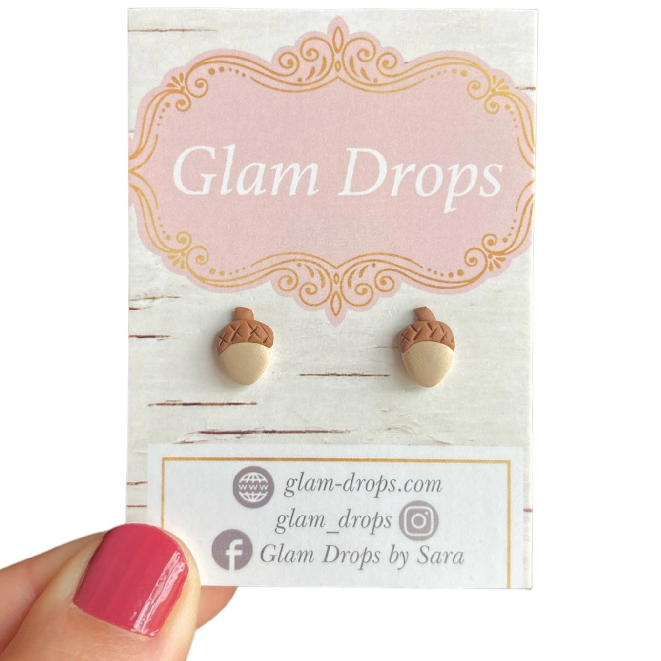 Clay acorn studs