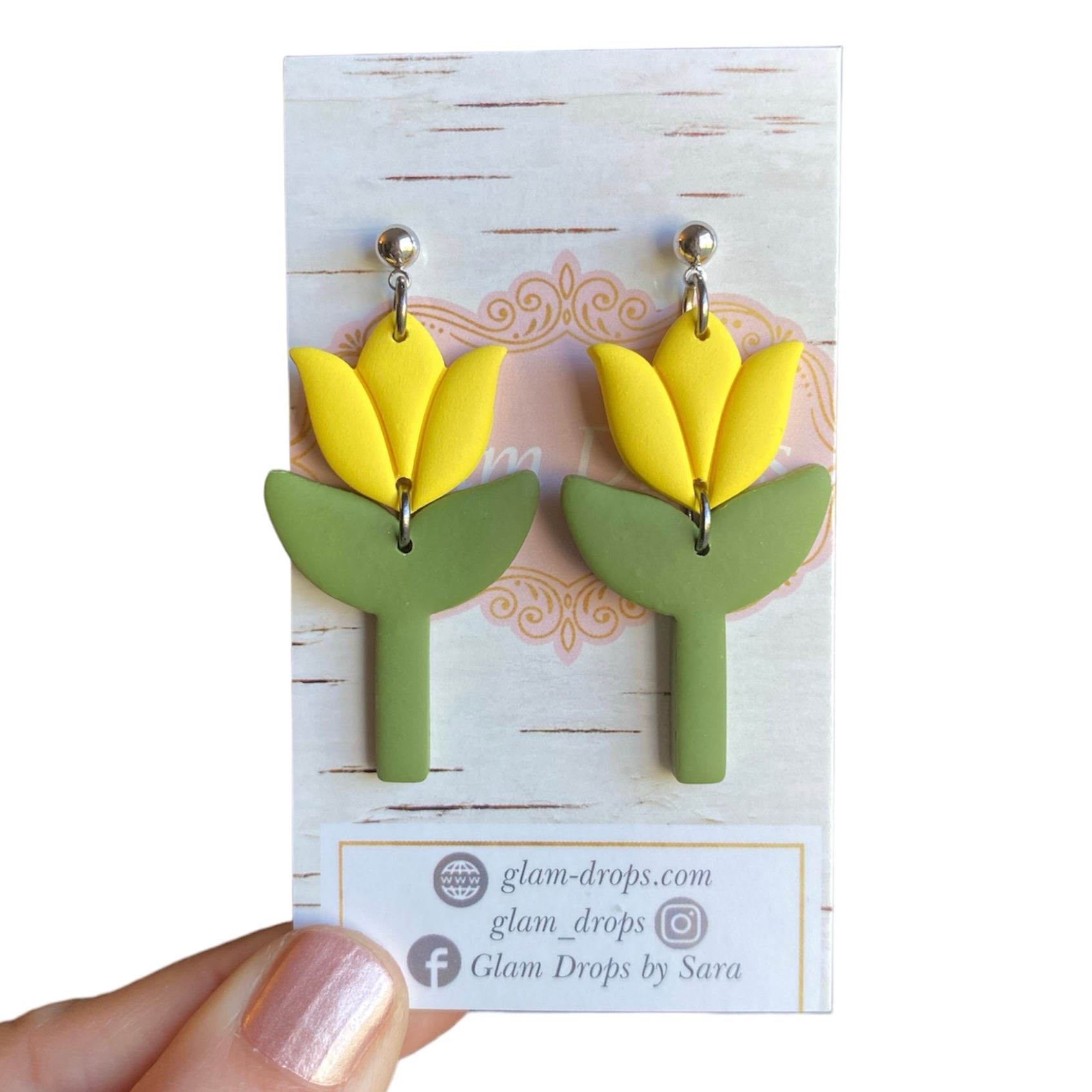 Clay tulip dangle