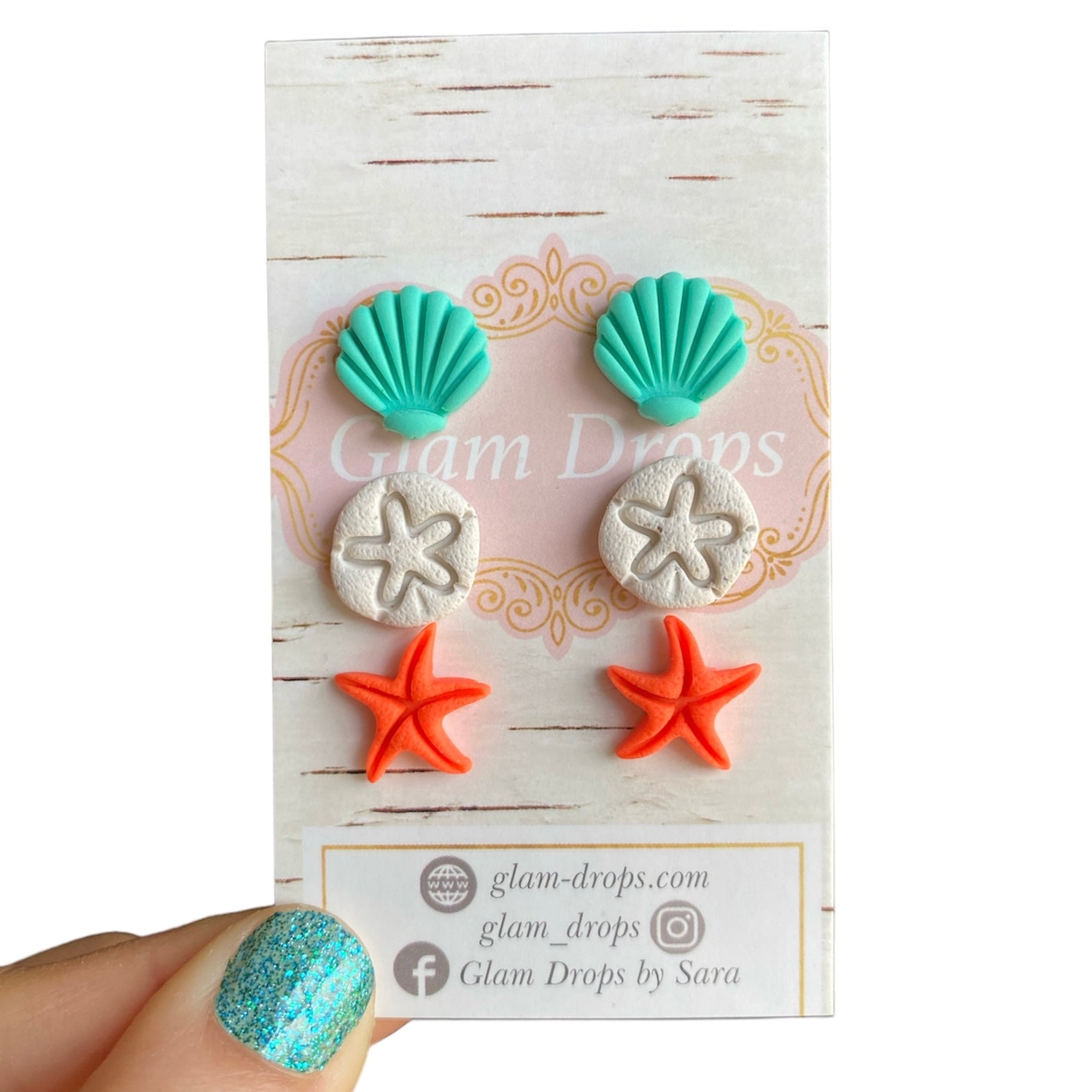 Beach studs- set of 3