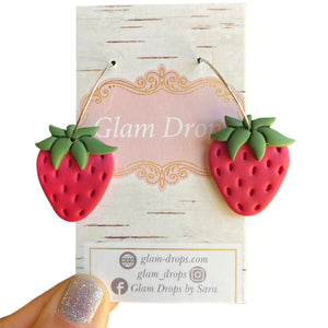 Clay strawberries on hoops