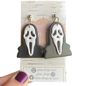 Clay Ghost Face dangles