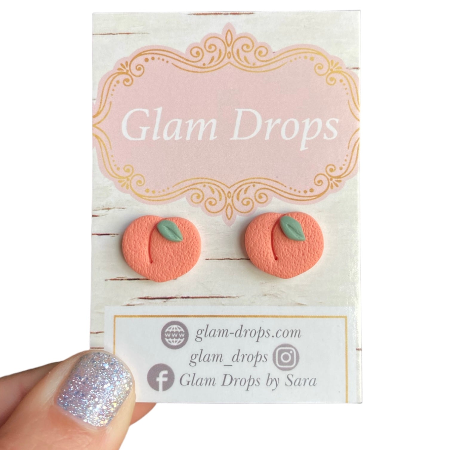 Clay peach studs