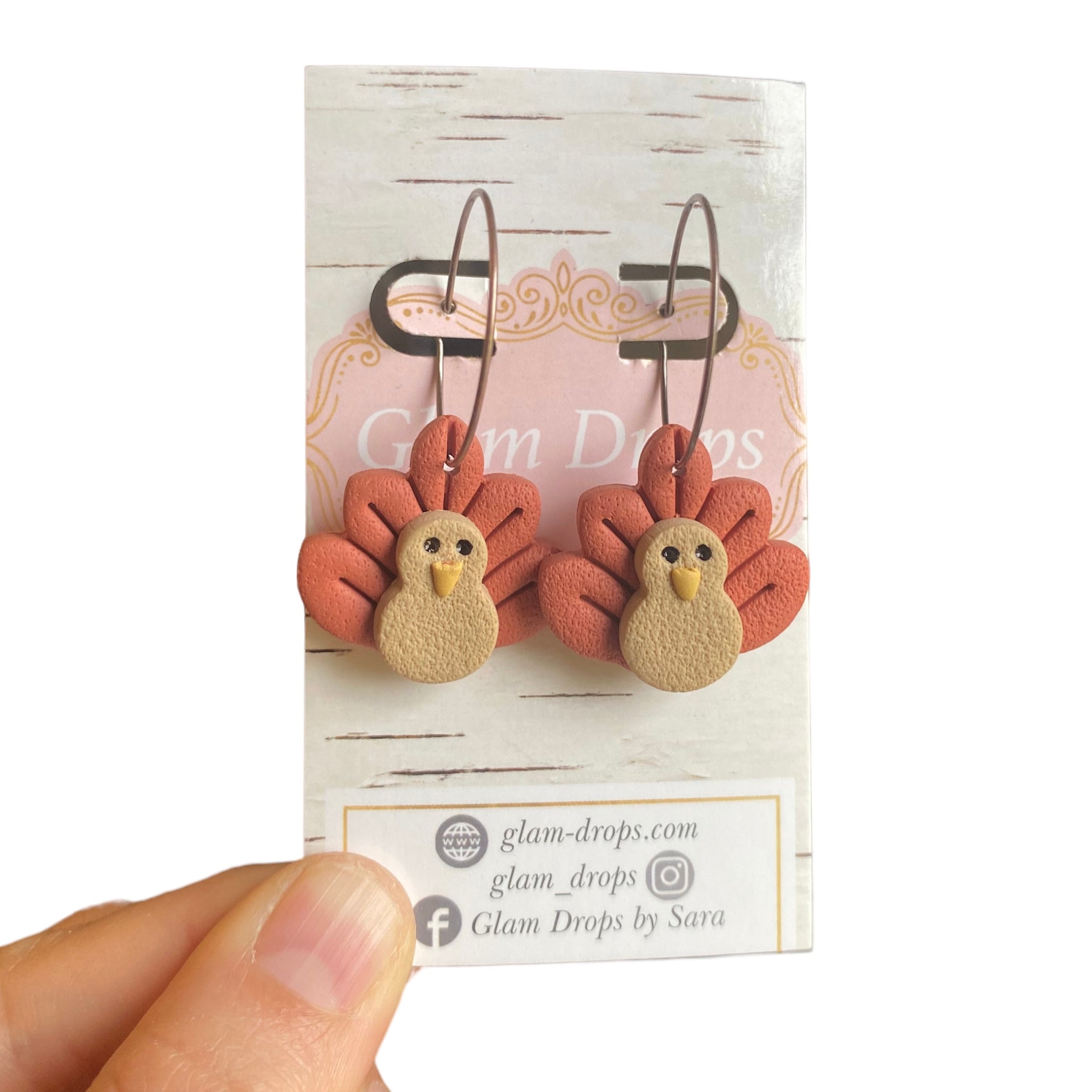 Clay turkeys on hoops