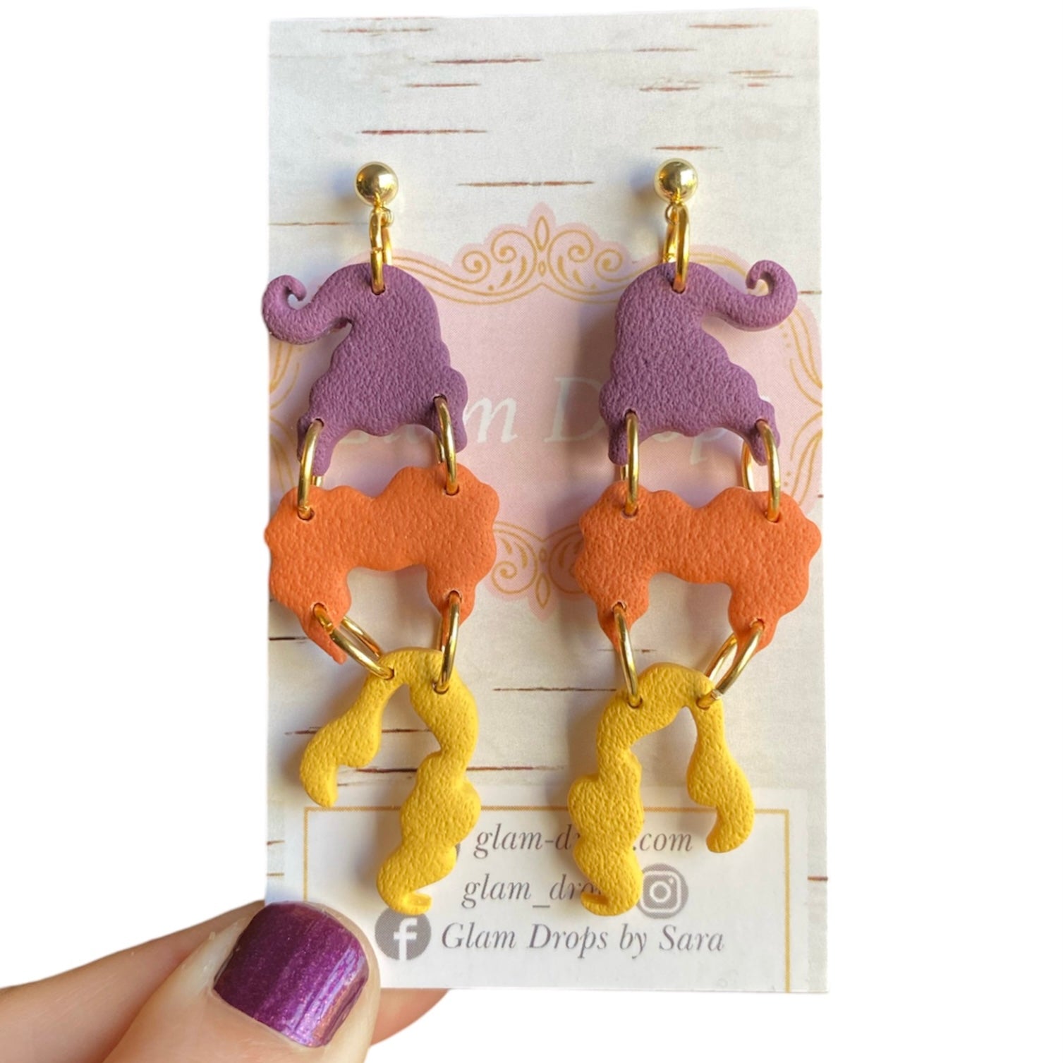 Clay Hocus Pocus sisters dangles