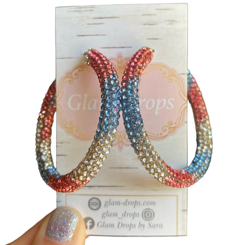 50 mm rhinestone hoops