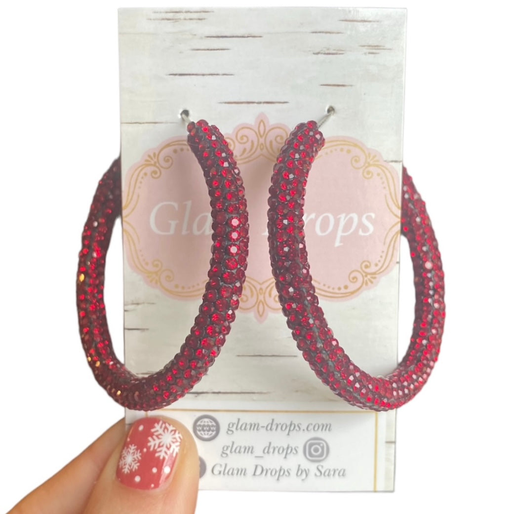 50 mm rhinestone hoops