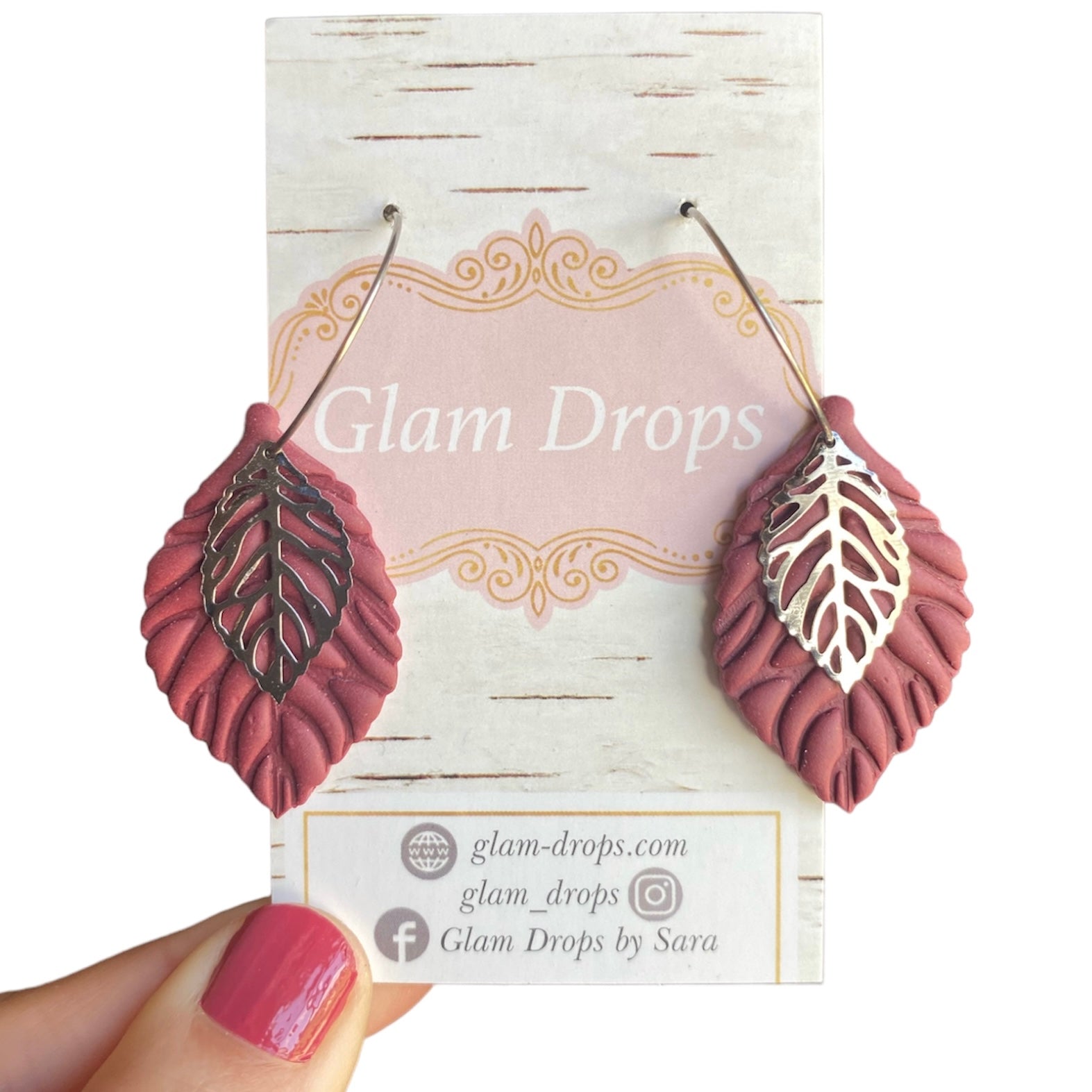 Clay leaves on hoops