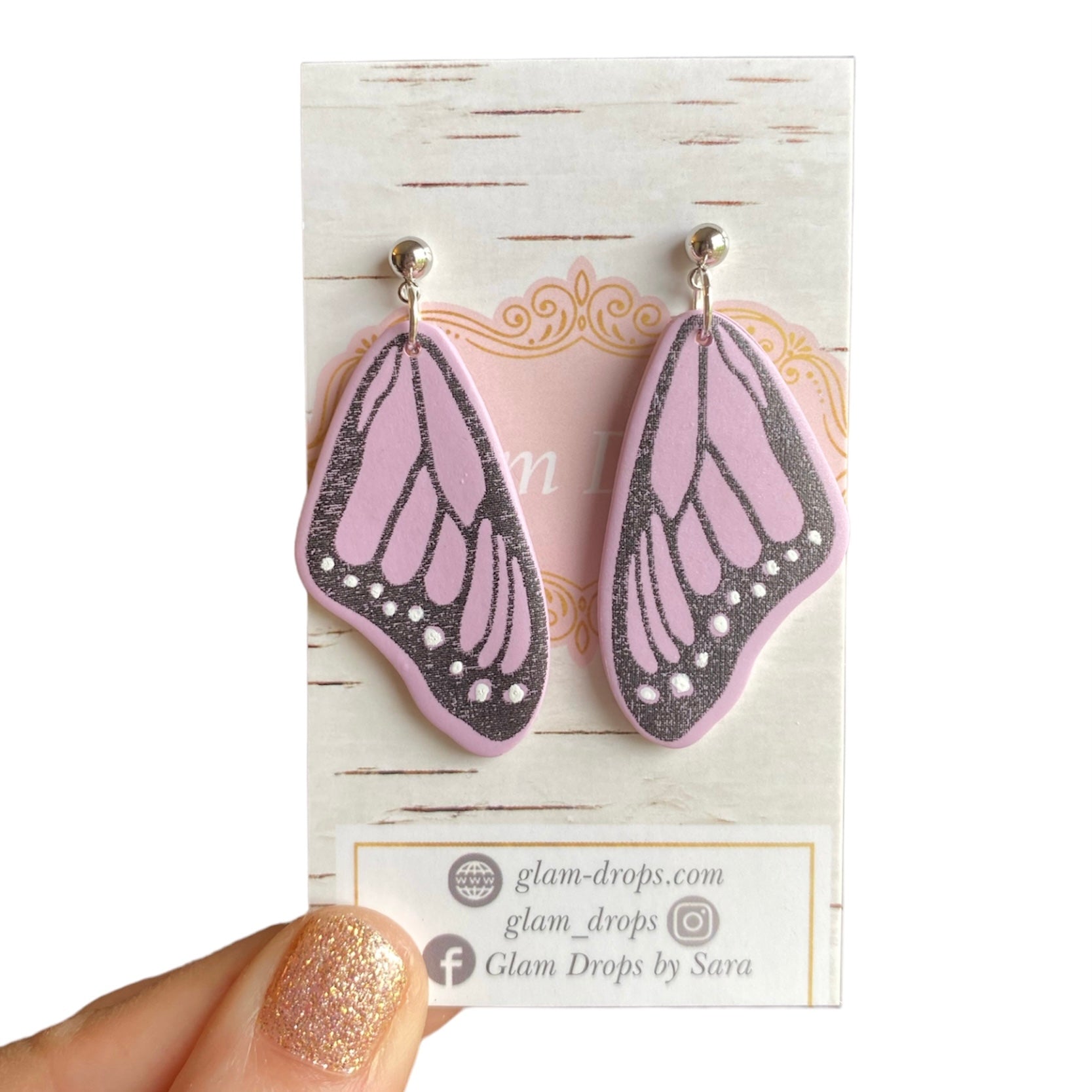 Clay lavender butterfly wings