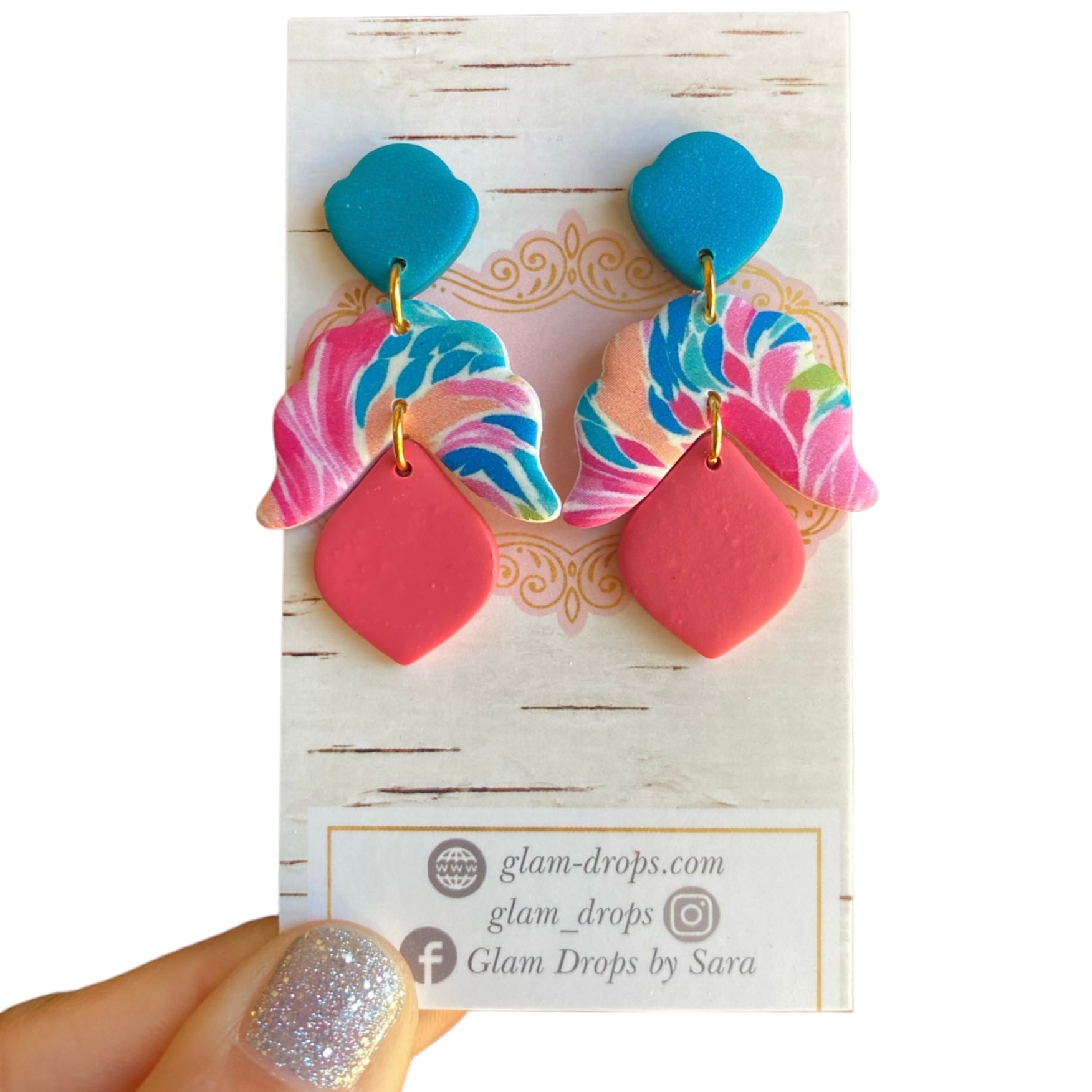 Clay summer floral dangles