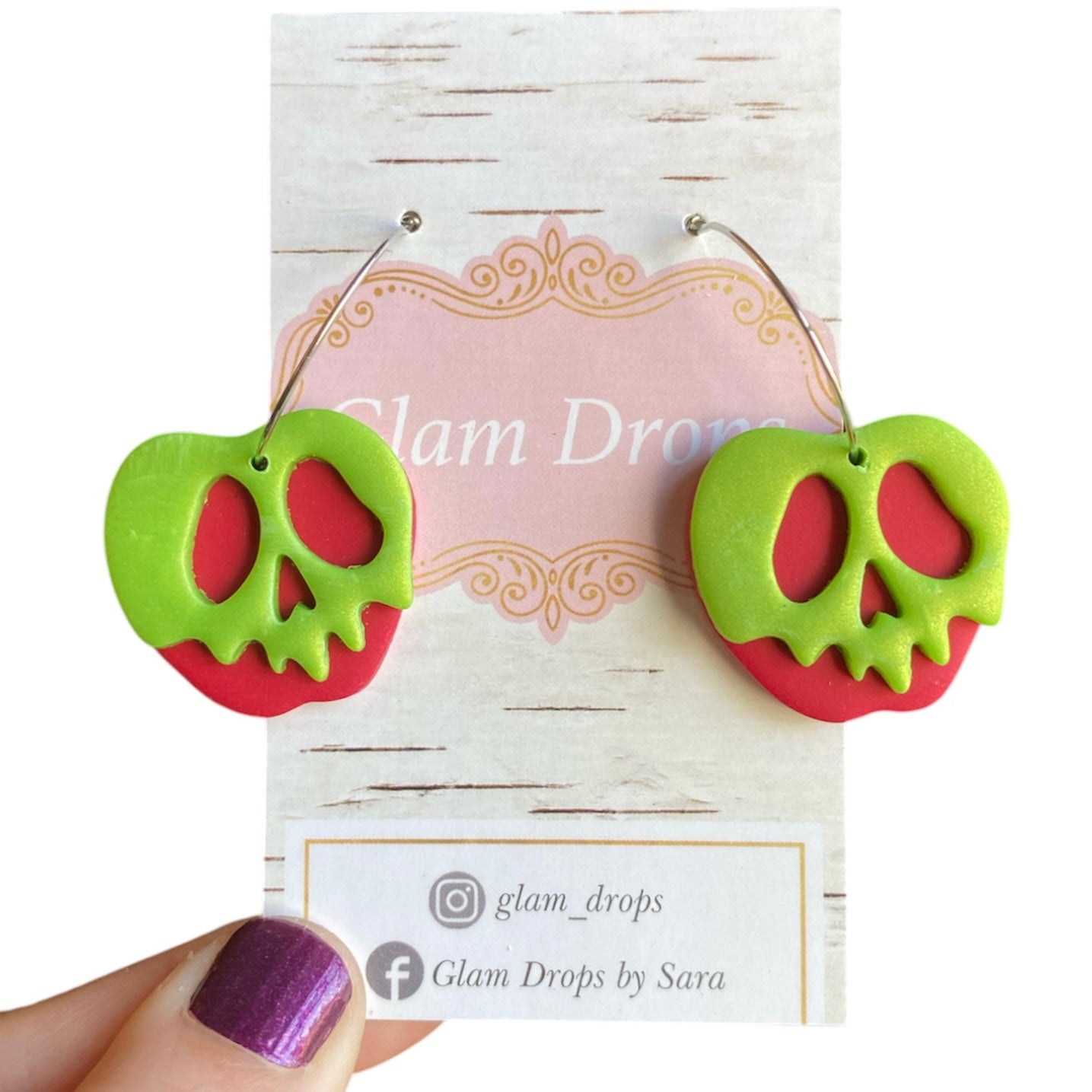 Clay poison apples on hoops