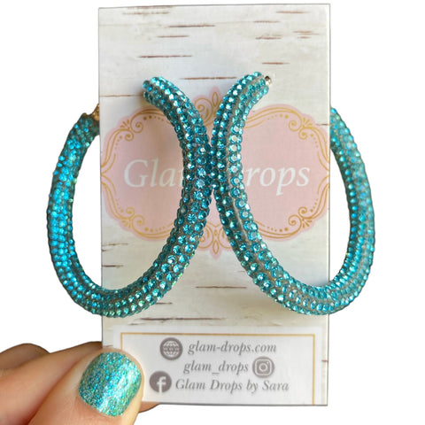 50 mm rhinestone hoops