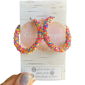 35 mm chunky glitter hoops