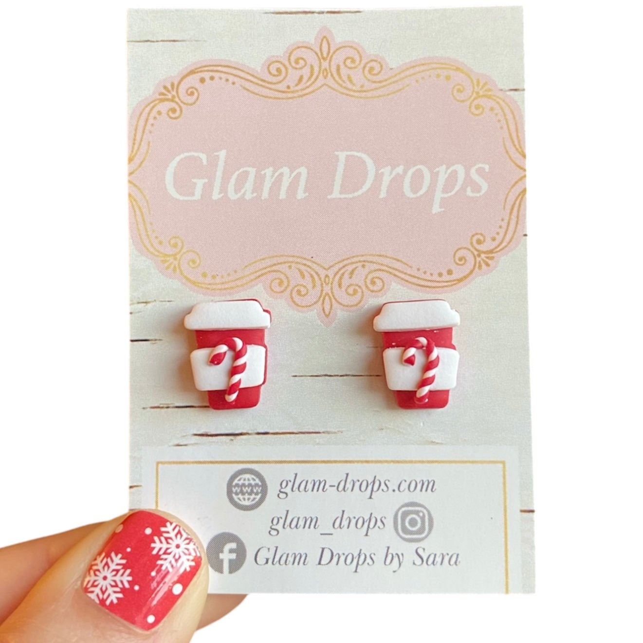 Clay peppermint coffee studs